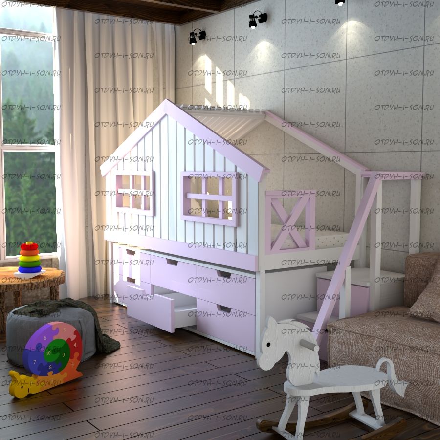 Кровать-чердак Домик Calipso №9