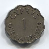 1 пиастр 1934 года Кипр