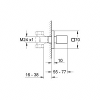 Grohe Eurocube вентиль для ванны и душа 19910000 схема 2