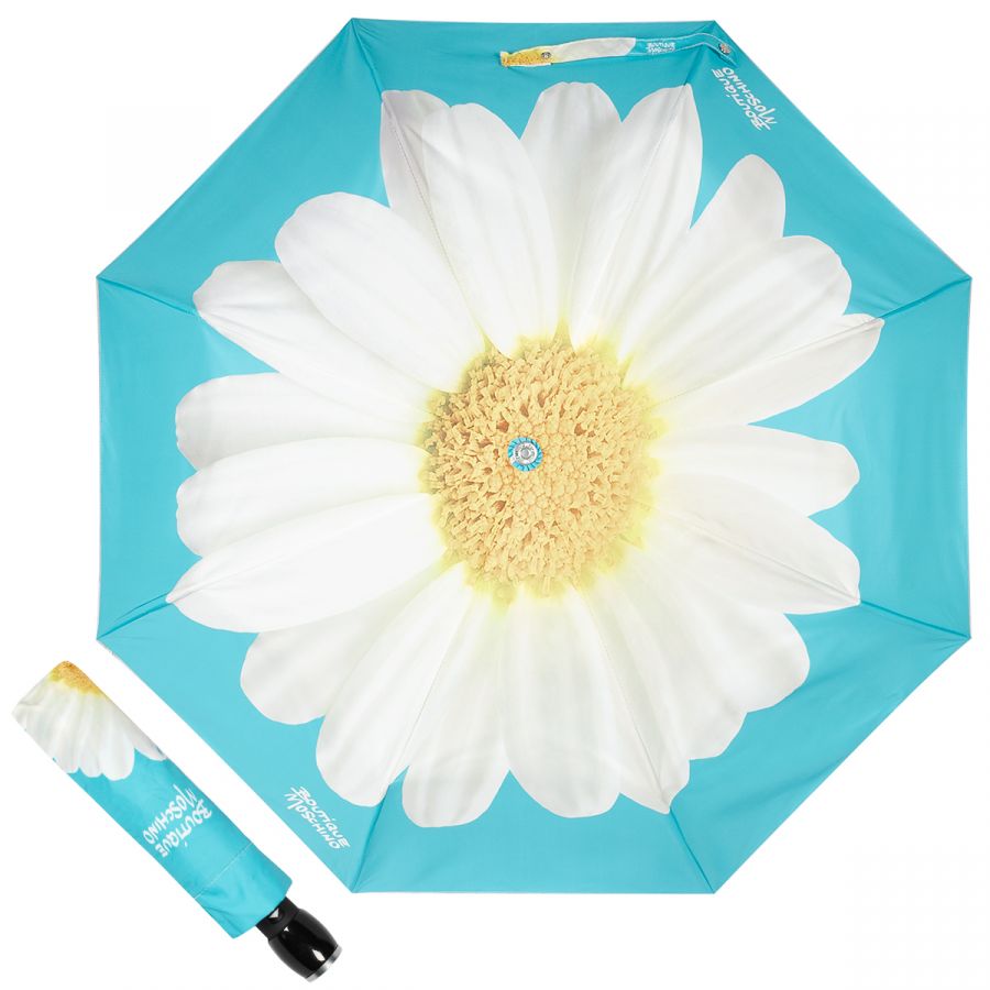 Зонт складной Moschino 7006-OCP Giant Daisy Lightblue