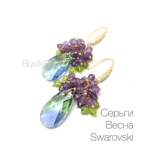 Серьги "Весна" Swarovski