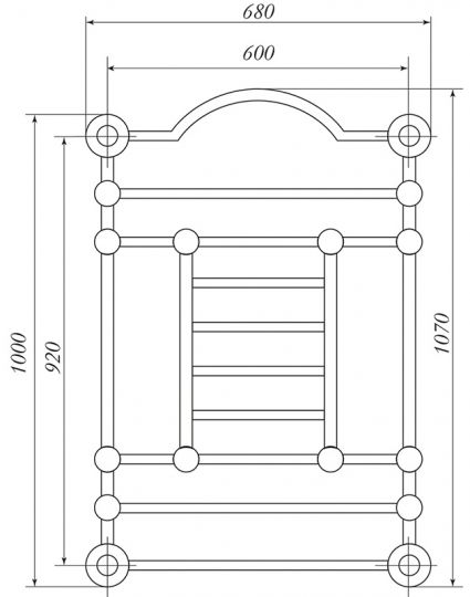 Полотенцесушитель от горячей воды в ванну лесенка Migliore Edward ML.EDW-HY.610.do 68x107 ФОТО