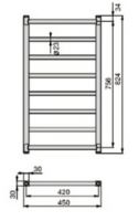 Полотенцесушитель-радиатор Zehnder Stalox лесенка STXI-080-045 45x82,4 см схема 2