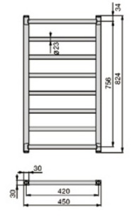 Полотенцесушитель-радиатор Zehnder Stalox лесенка STXI-080-045 45x82,4 см ФОТО