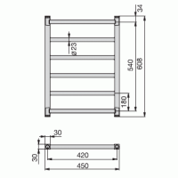 Бытовой полотенцесушитель-радиатор в ванну Zehnder Stalox лесенка STXI-060-045 45x60,8 см схема 3