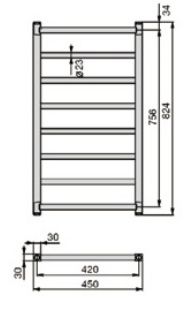 Белый водяной полотенцесушитель в ванну Zehnder Stalox лесенка STX-080-045 45x82,4 см ФОТО