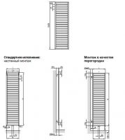 Хромированный водяной полотенцесушитель Zehnder Subway Inox лесенка SUBI-150-045 45x154,9 см схема 2