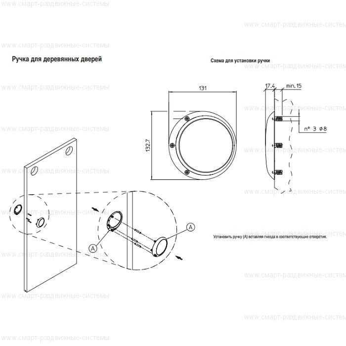 Ручка для раздвижных дверей Krona Koblenz Cirkle