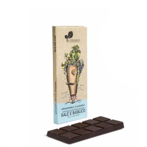 Шоколад горький сицилийский с Морской солью и Базиликом Ciokarrua Cioccolato Siciliano Sale e Basilico 50 г - Италия