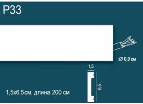 Плинтус Perfect Plus P33 Д200xШ1.5xВ6.5 см / Перфект Плюс