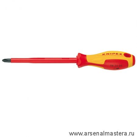 Отвёртка VDE Phillips PH1 x 80 мм, длина 187 мм, диэлектрическая KNIPEX KN-982401