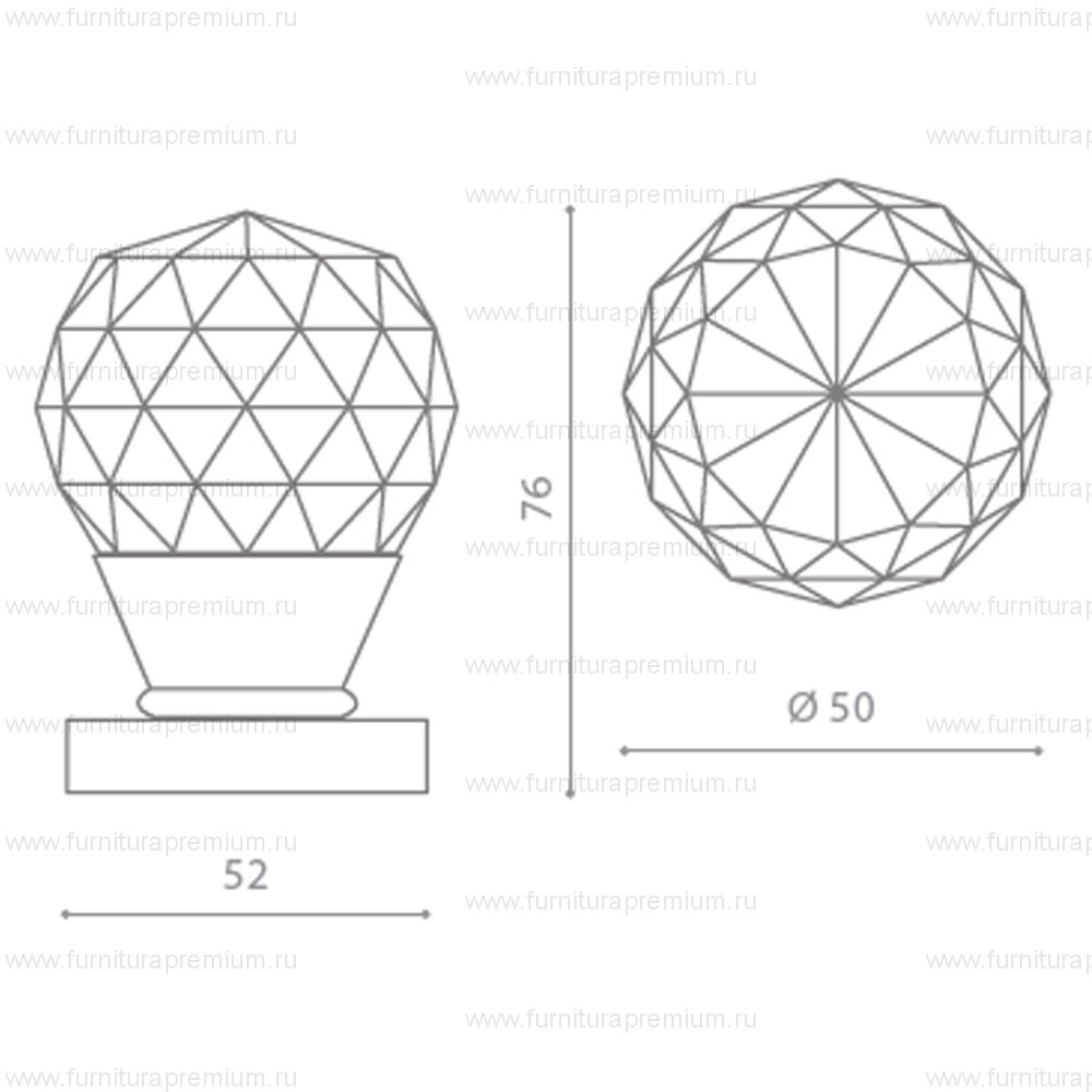 Комплект кноб Glass Design Geo50