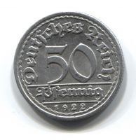 50 пфеннигов 1922 года J Германия