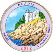 25 центов 2012 США Акадия (Acadia) 13-й парк, цветная