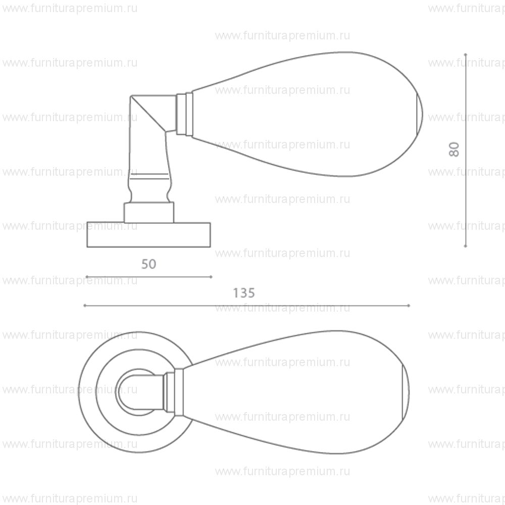 Ручка Glass Design Goccia White/Gold