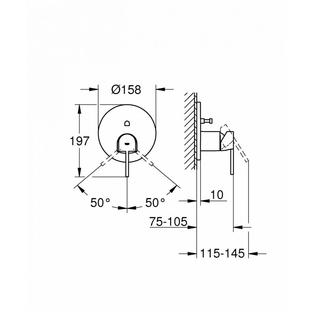 Смеситель Grohe Plus для ванны 24060003 схема 2