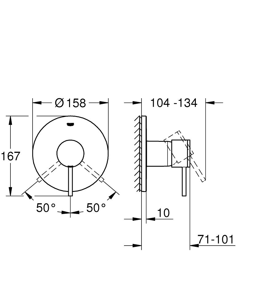 Смеситель Grohe Atrio для душа 24065003 схема 2