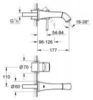 Встраиваемый смеситель для раковины Grohe Grandera 19929 схема 2