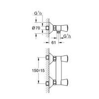 Смеситель Grohe Costa S для душа 26317001 схема 2