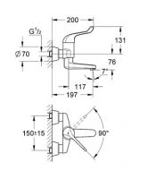 Смеситель Grohe Euroeco Speсial для раковины 32795000 схема 2