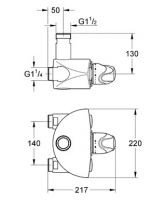 Смеситель Grohe Grohtherm для душа 35085000 схема 2