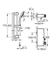 Смеситель Grohe Grohtherm SmartControl для душа 34721000 схема 2