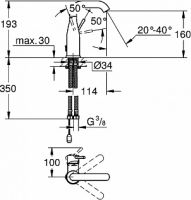 Смеситель Grohe Essence New для раковины с цепочкой 23480001 схема 5