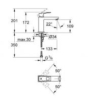 Смеситель Grohe Eurocube для раковины 23446000 схема 2