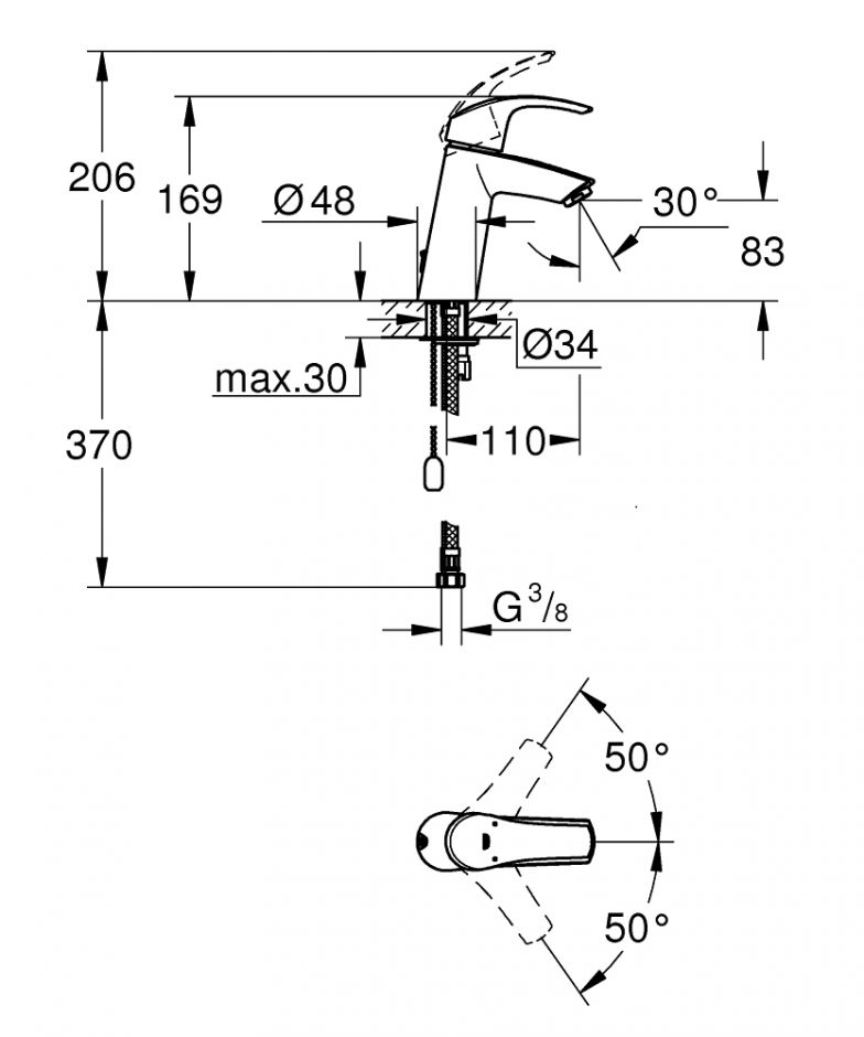 Смеситель Grohe Eurosmart для раковины 23323001 ФОТО