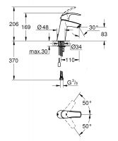 Смеситель Grohe Eurosmart для раковины 23323001 схема 2