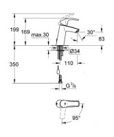 Смеситель Grohe Eurosmart для раковины 2339410E схема 4