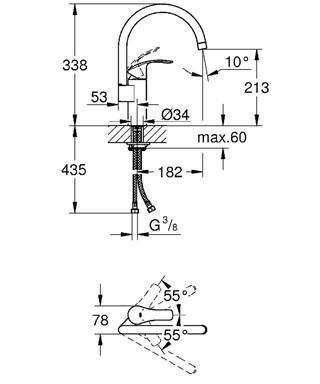 Смеситель Grohe Eurosmart New для кухни 33202002 ФОТО