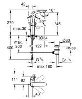 Смеситель Grohe Eurostyle для раковины 23569003 схема 2