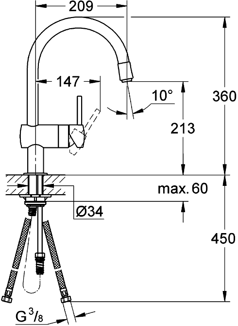 Смеситель Grohe Minta для кухни 32918DC0 ФОТО