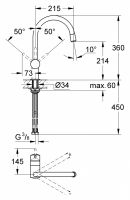 Смеситель Grohe Minta для кухни 32918DC0 схема 5