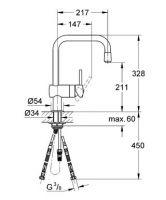 Смеситель Grohe Minta для кухни 32067000 схема 2