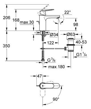 Смеситель Grohe Eurosmart Cosmopolitan для раковины 2339600E ФОТО