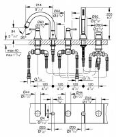 Смеситель Grohe Grandera для ванны 19919IG0 схема 2