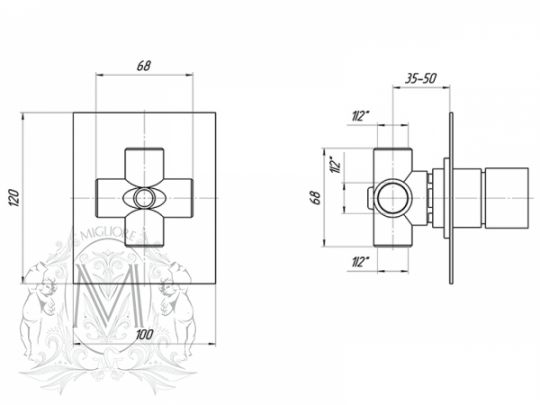 Migliore Kvant смеситель для ванны и душа ML.KVT-2727.CR ФОТО