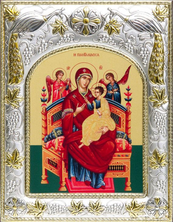 Икона именная "Божья Матерь Всецарица" (Италия, 18х14 см)