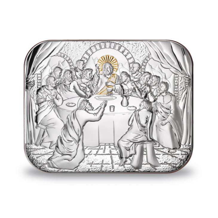 Серебряная Миниатюра Тайная вечеря (Италия, 14х11 см)