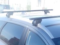 Багажник на интегрированные рейлинги Lada Vesta sw / Lada Vesta sw cross, Евродеталь, стальные прямоугольные дуги