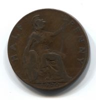 1/2 пенни 1920 года Великобритания