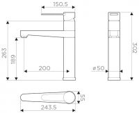 Смеситель Omoikiri Toyama для кухни 4994117 схема 4 Смеситель Omoikiri Toyama для кухни 4994117 схема 4