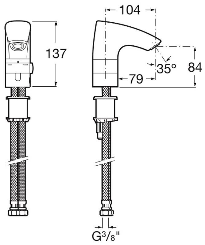 Сенсорный смеситель Roca M3 цвет хром 7.5A55.0.2C0.0 схема 2