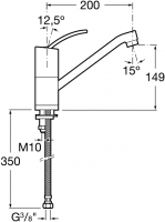 Смеситель Roca Moai для кухни 7.5A81.4.6C0.0 схема 2