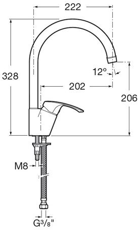 Смеситель для кухни Roca Monodin New 5A8407C00 схема 2