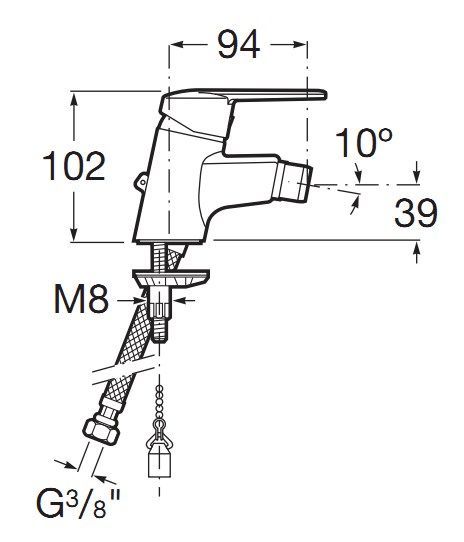 Смеситель Roca Victoria-N для биде 7.5A60.2.5C0.0 ФОТО