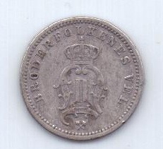 10 эре 1883 года Редкий год Норвегия Швеция