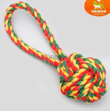 Игрушка канатная "Мяч с петлей", до 65 гр, микс цветов